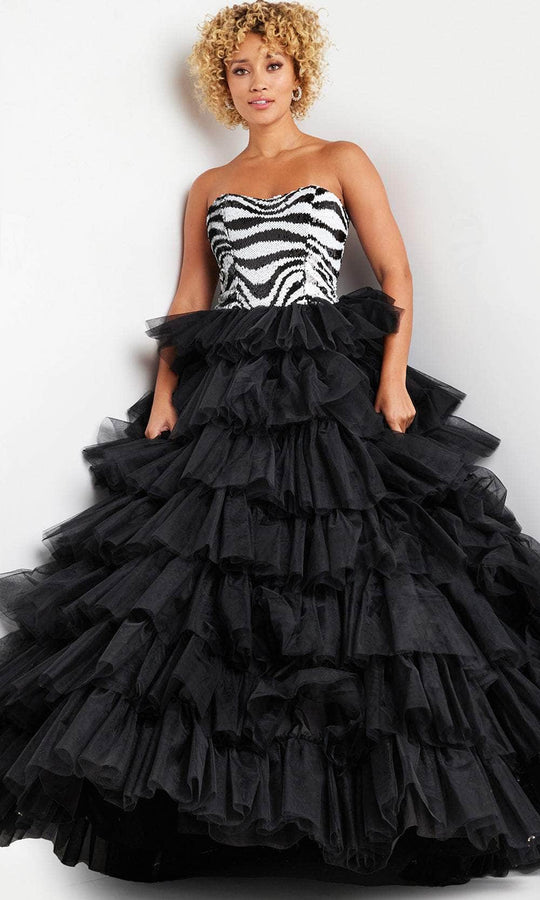 Jovani 38360 Strapless Sweetheart Tierred Prom Dress