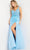 Jovani 38430 - Sheer Inset A-line Gown Evening Dresses 00 / Light-Blue