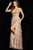 Jovani 38431 - Beaded Tulle A-line Gown Prom Dresses 00 / Rose/Gold