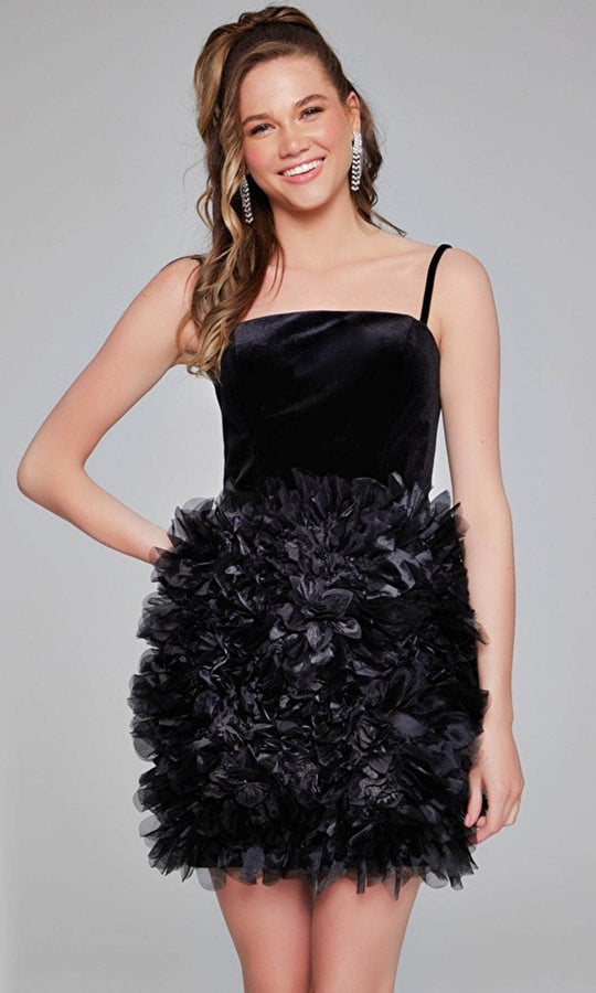 Jovani 38495 - Ruffled Skirt Sleeveless Cocktail Dress