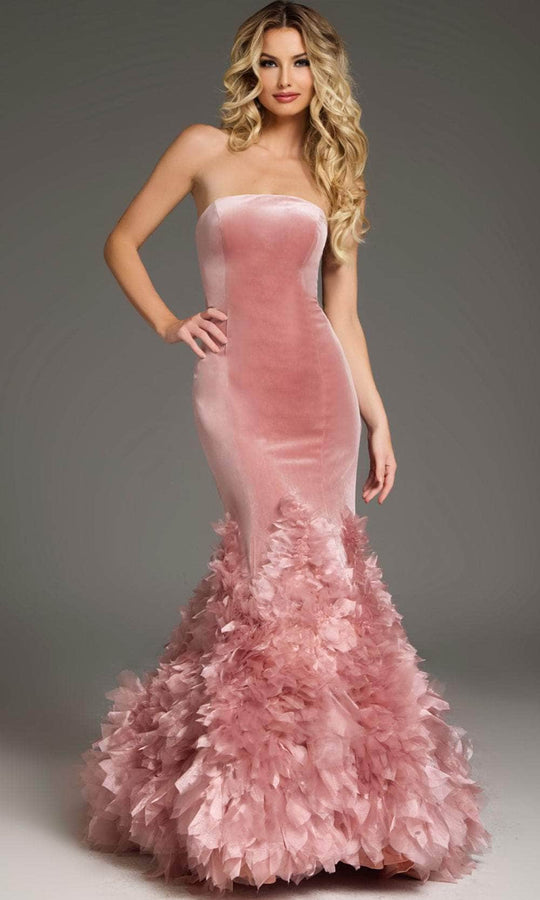 Jovani 38496 - Straight-Across Neck Mermaid Prom Gown