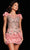 Jovani 38510 - 3D Floral Embellished Cap Sleeve Cocktail Dress Cocktail Dresses