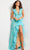 Jovani 38668 - Lace V-Neck Dress Evening Dresses 00 / Turquoise
