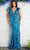 Jovani 38758 - Feather Sequined Long Gown Evening Dresses