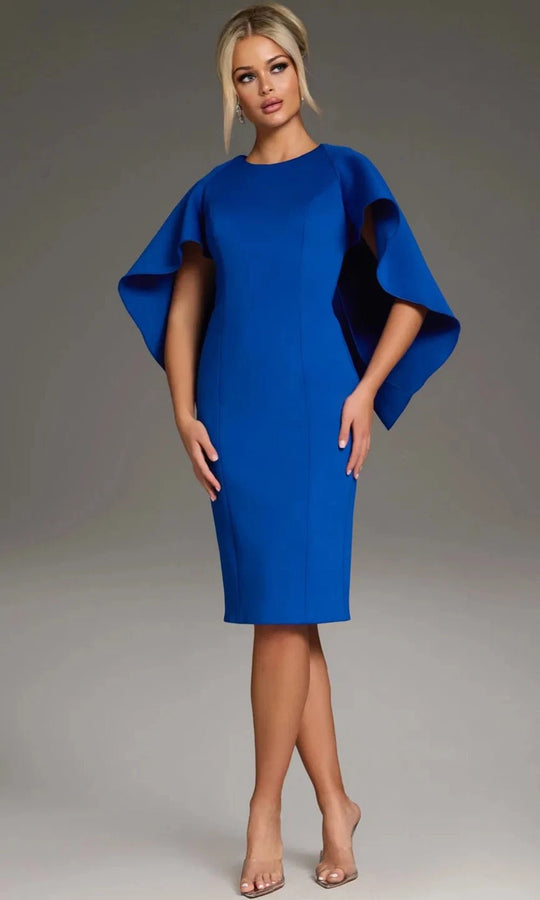 Jovani 38824 Bow Cape Back Cocktail Dress