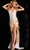 Jovani 38847SC - V-Neck Sleeveless Prom Dress Evening Dresses 10 / White/Gold