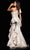 Jovani 38935 - Ruched Floral Long Dress Evening Dresses
