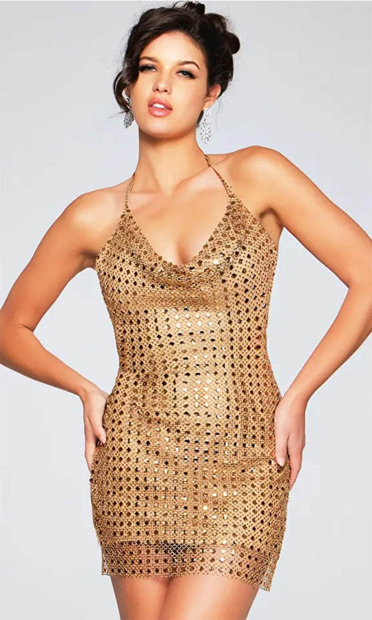 Jovani 39004 - Cowl Neck Bodycon Cocktail Dress