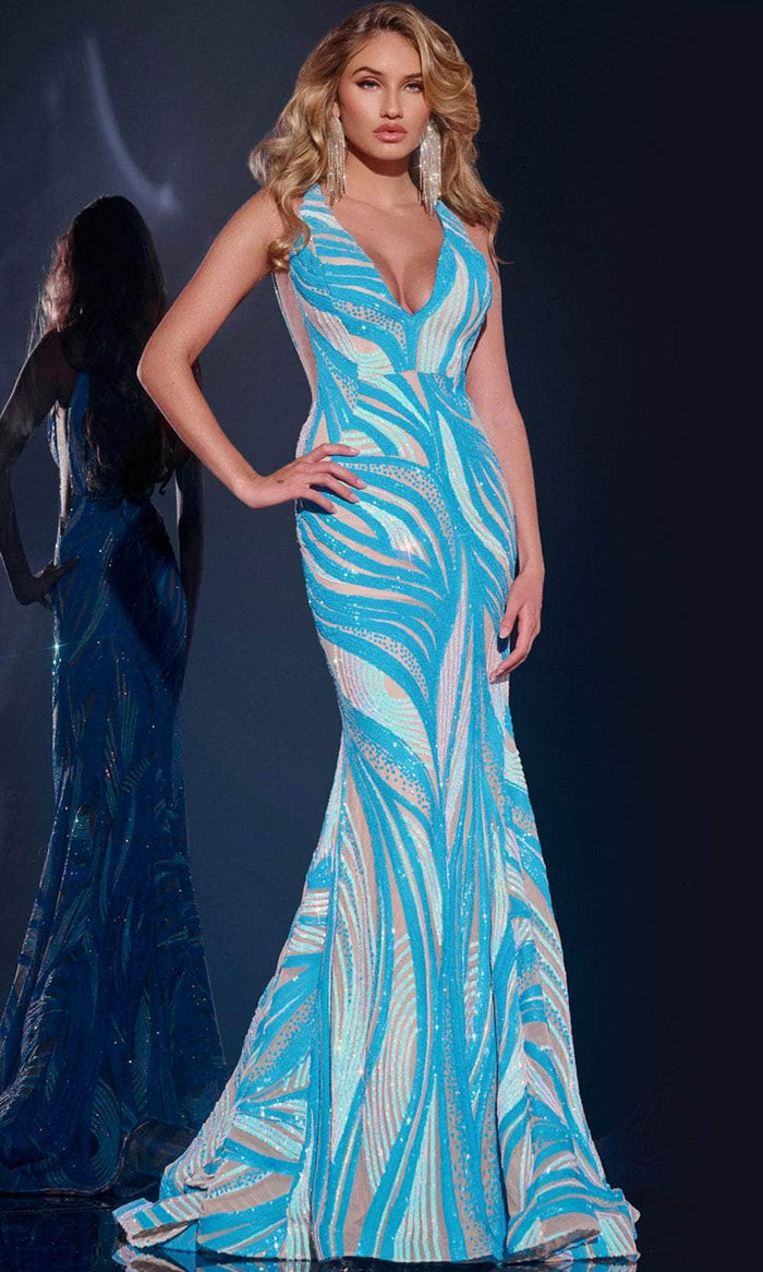 iridescent chiffon dress Strapless Sweetheart Mermaid Chiffon Prom Dress With Iridescent Beads Embellishment