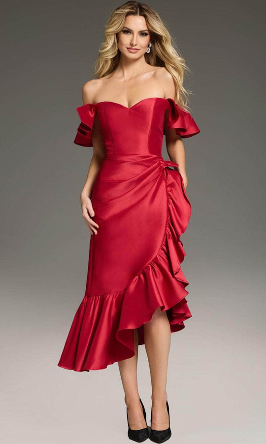 Jovani 39264 - Sweetheart Neck Ruched Knee-Length Dress