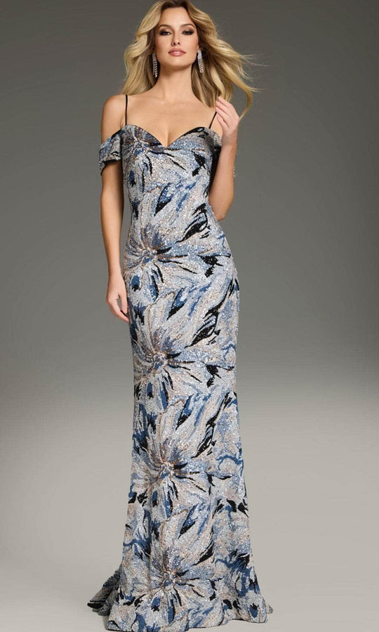 Jovani 39425 - Cold Shoulder Sequin Embellished Prom Gown