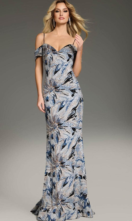 Jovani 39425 - Cold Shoulder Sequin Embellished Prom Gown