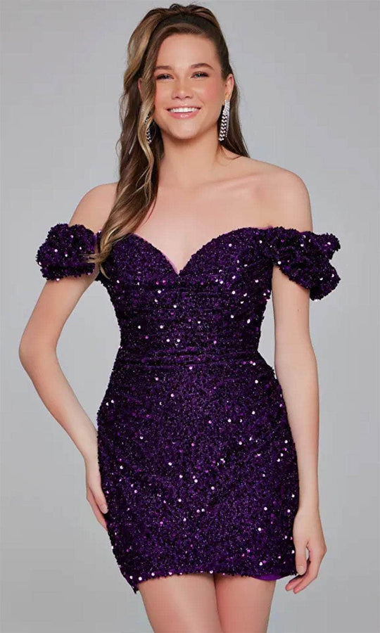 Jovani 39631 - Sequin Off Shoulder Cocktail Dress