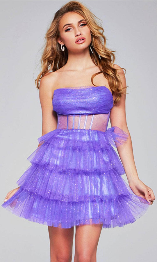Jovani 39666 - Glitter Tulle Cocktail Dress