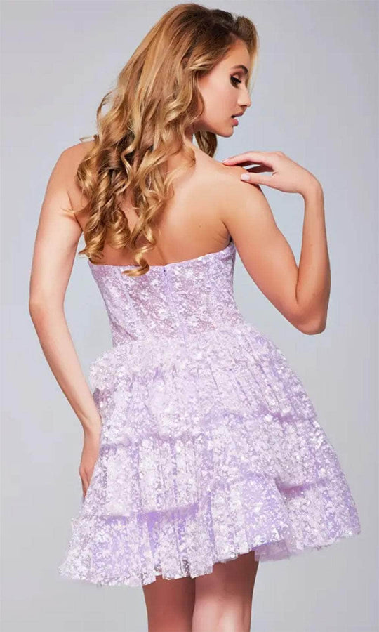 Jovani 40030 - Strapless Sheer Corset Cocktail Dress