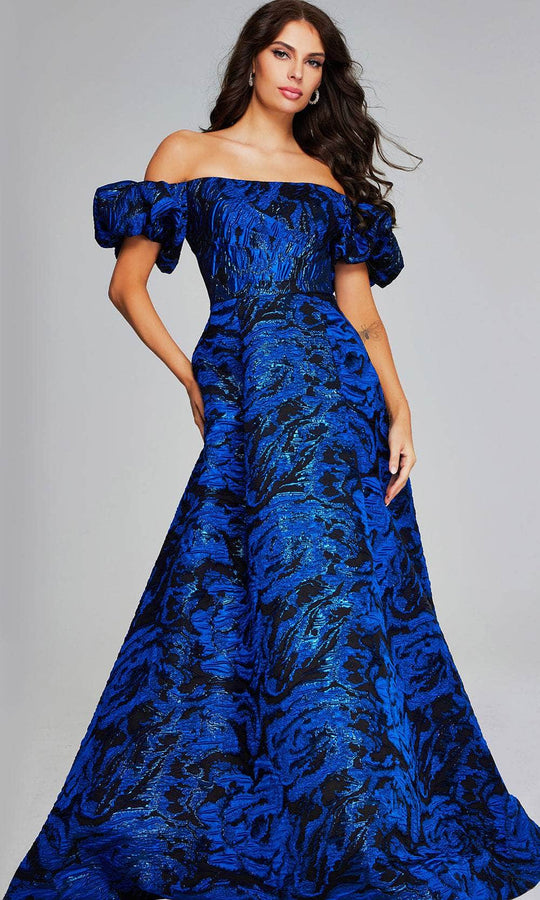 Jovani 40315 - Off-Shoulder Puff Sleeve Prom Gown