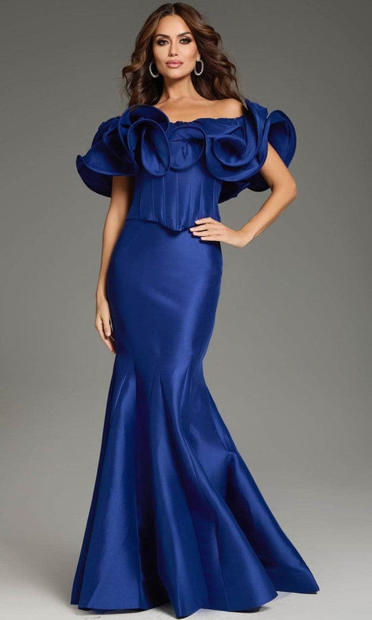 Jovani 40324 - Ruffled Detail Off-Shoulder Prom Gown