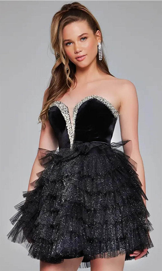 Jovani 40352 - Bejeweled Velvet Cocktail Dress
