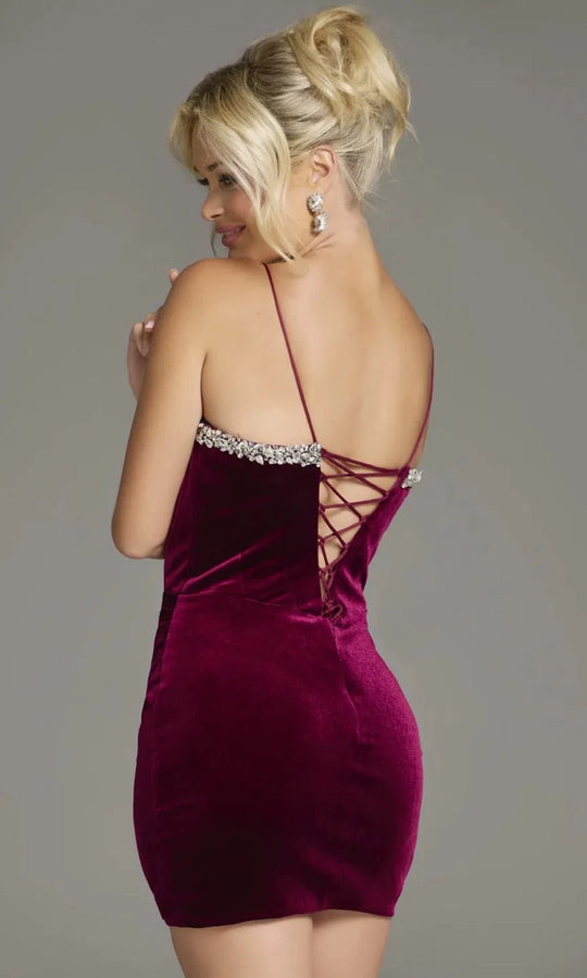 Jovani 40360 - Sweetheart Velvet Dress with Rhinestone Trim