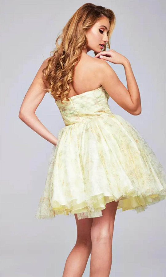 Jovani 40374 - Floral Printed Sweetheart Neck Cocktail Dress
