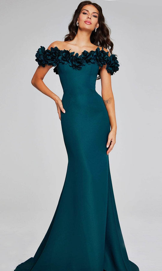 Jovani 40595 - Floral Appliqued Sweetheart Evening Gown