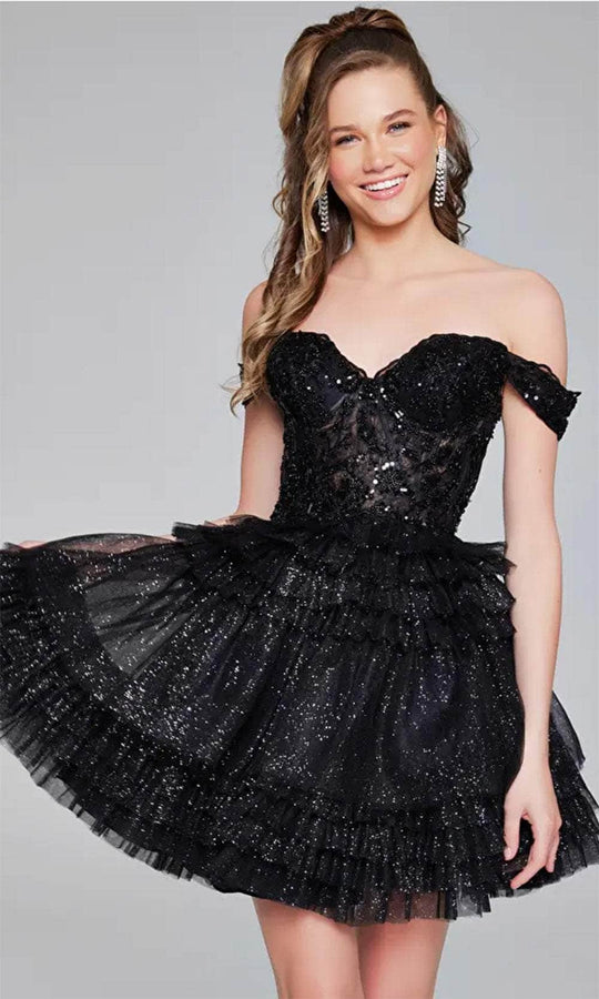 Jovani 40612 - Beaded Corset Short Dress