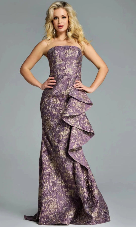 Jovani 41134 - Strapless Textured Mermaid Gown
