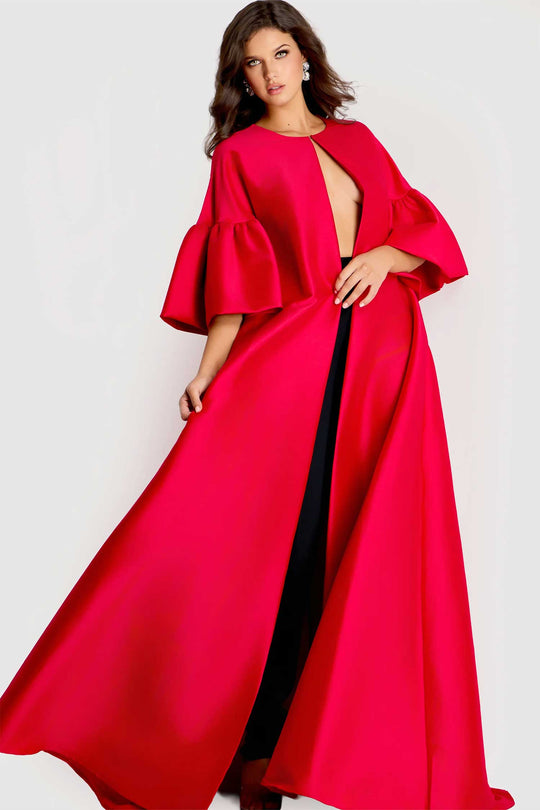 Jovani 42160 - Dramatic Cape A-Line Evening Gown