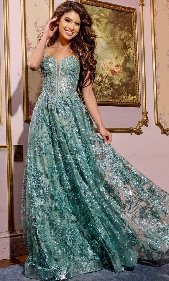 Jovani 42199 - Lace Embroidered Prom Dress