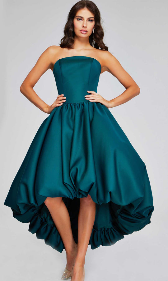 Jovani 42345 - Strapless Bubble Hem Evening Dress