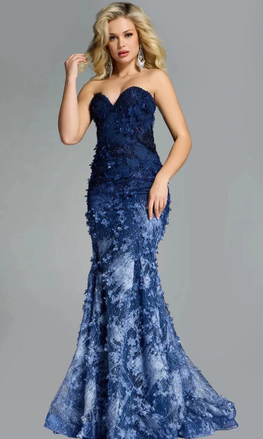 Jovani 42740 - Strapless Lace Mermaid Gown with Appliques