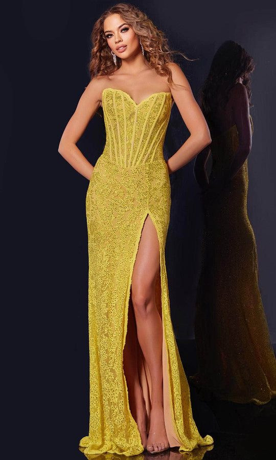 Jovani 43093 - Lace Applique Prom Dress