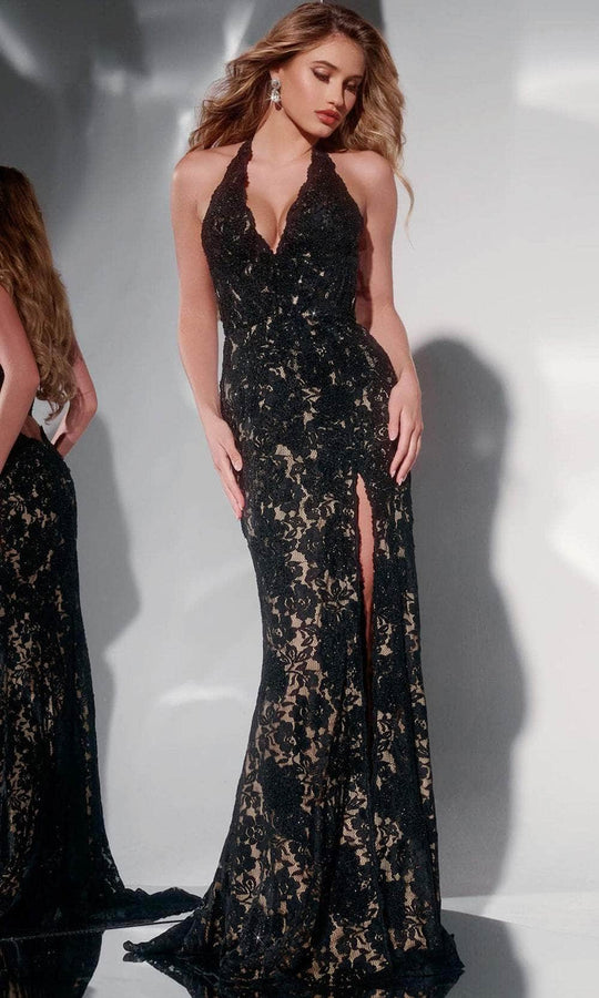 Jovani 43097 - Halter Lace Prom Dress