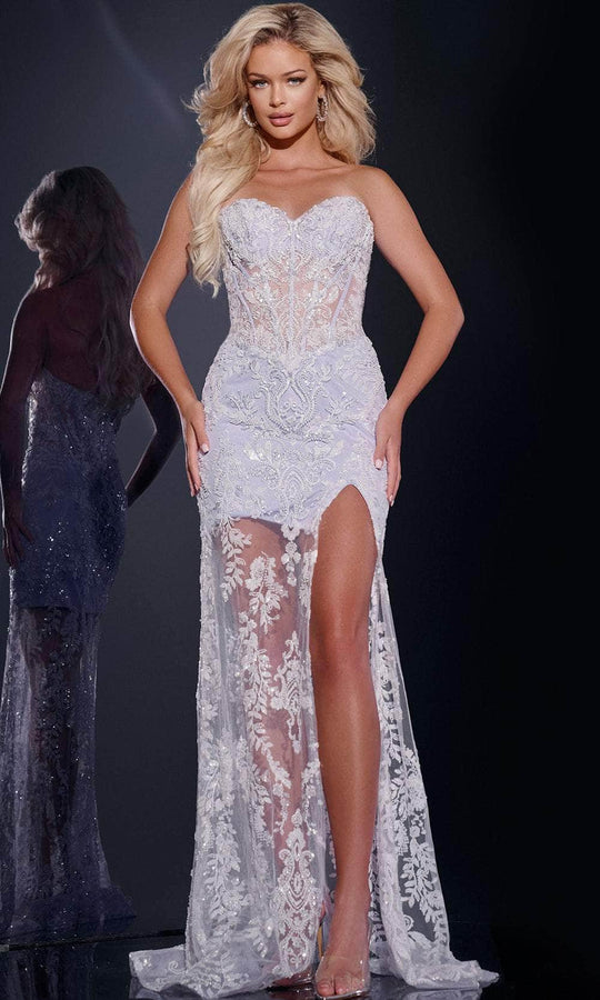 Jovani 43184 - Embroidered Strapless Prom Gown