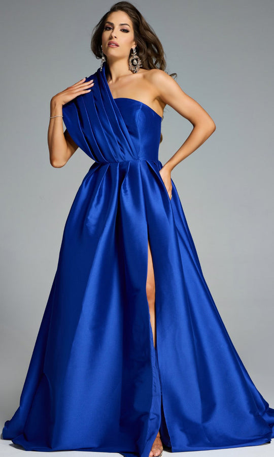 Jovani 43277 - Pleated Bodice One Shoulder Evening Gown