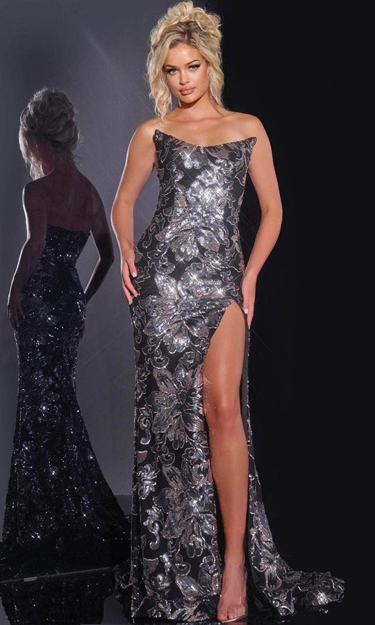Jovani 44116 - Sequin Floral Prom Dress