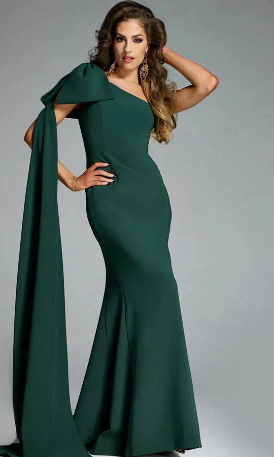 Jovani 44177 - One Shoulder Gown with Oversized Bow
