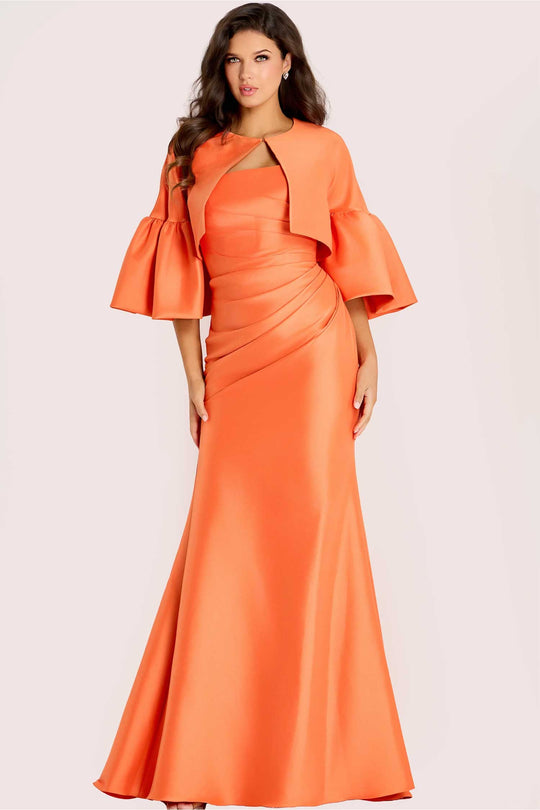Jovani 44196 - Straight Neck Trumpet Gown With Matching Jacket