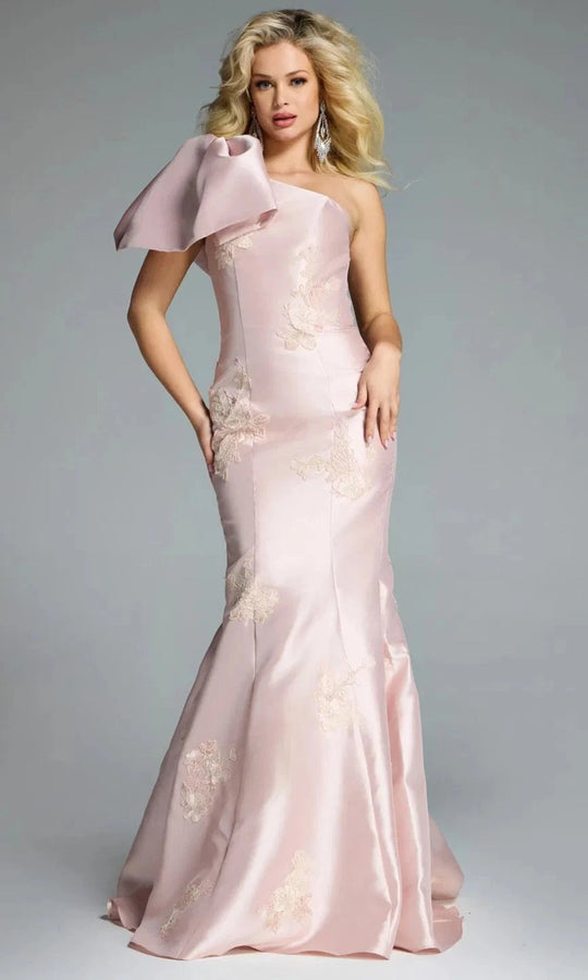 Jovani 44354 - One Shoulder Mermaid Gown with Embroidery