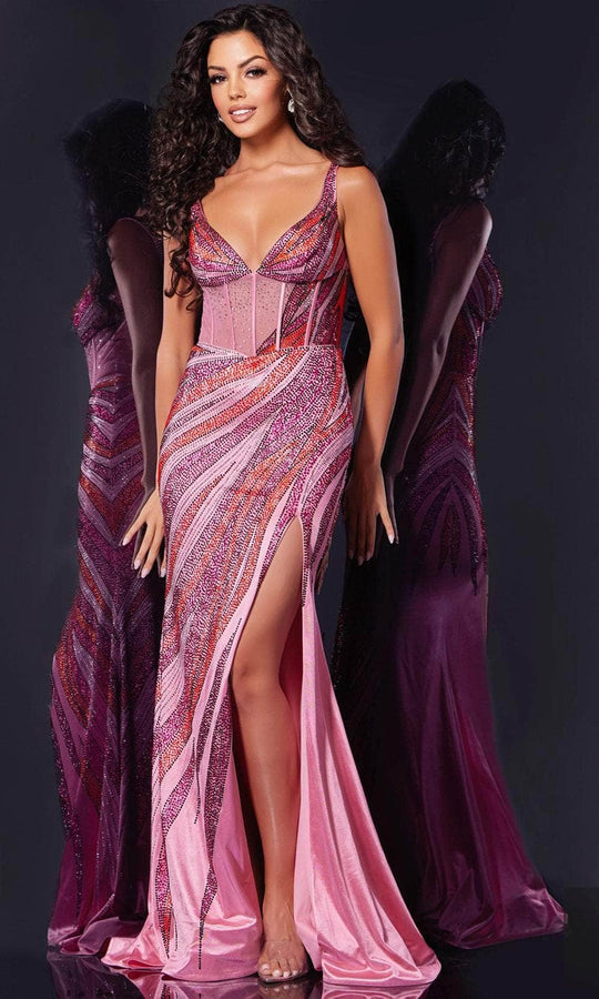 Jovani 44577 - Sleeveless Beads Embellished Prom Gown