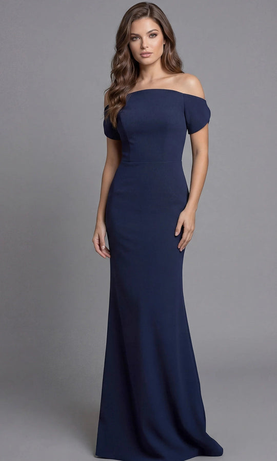 Jovani 44729 - Short Sleeve Minimalist Evening Gown