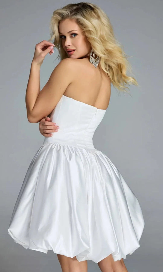 Jovani 45497 - Strapless Bubble Hem Mini Dress