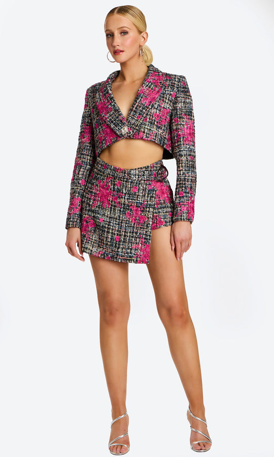 Jovani 46305 - Embroidered Tweed Two Piece Dress