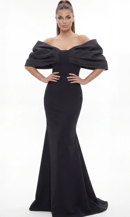 Jovani 47657 - Dramatic Sleeve Mermaid Evening Gown
