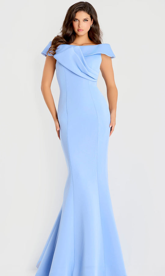 Jovani 48192 - Off Shoulder Evening Gown with Seam Detail