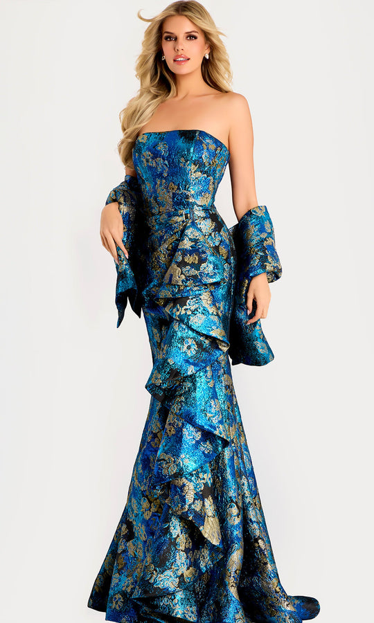 Jovani 48706 - Strapless Ruffle Mermaid Evening Gown