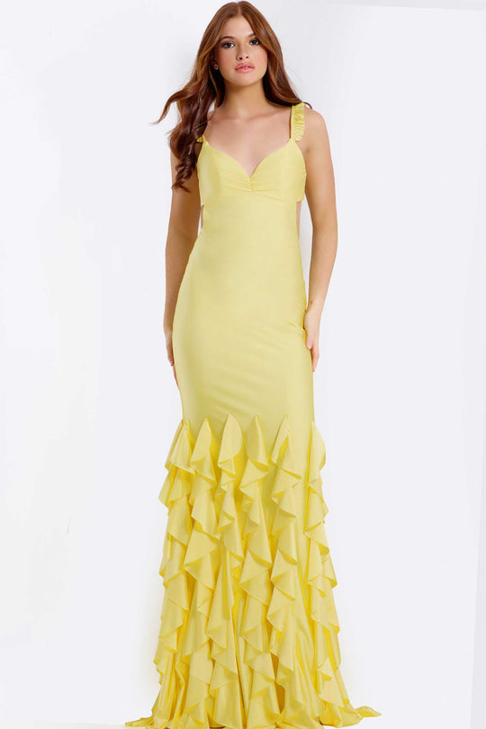 Jovani 49897 - Open Cutout Back Mermaid Dress