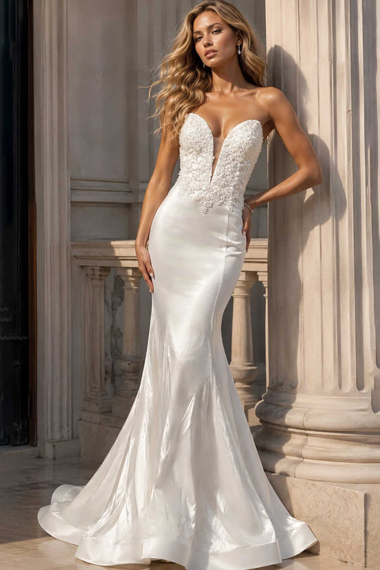 Jovani 51689 Floral Applique Mermaid Long Dress