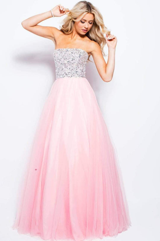 Jovani - 52131 Strapless Adorned Tulle Ballgown