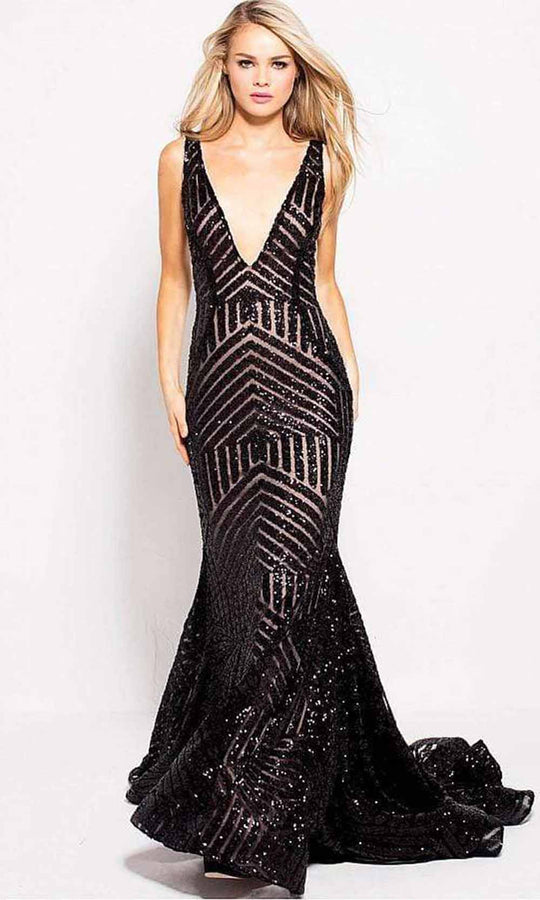 Jovani 59762 Sequined V-neck Prom Dress